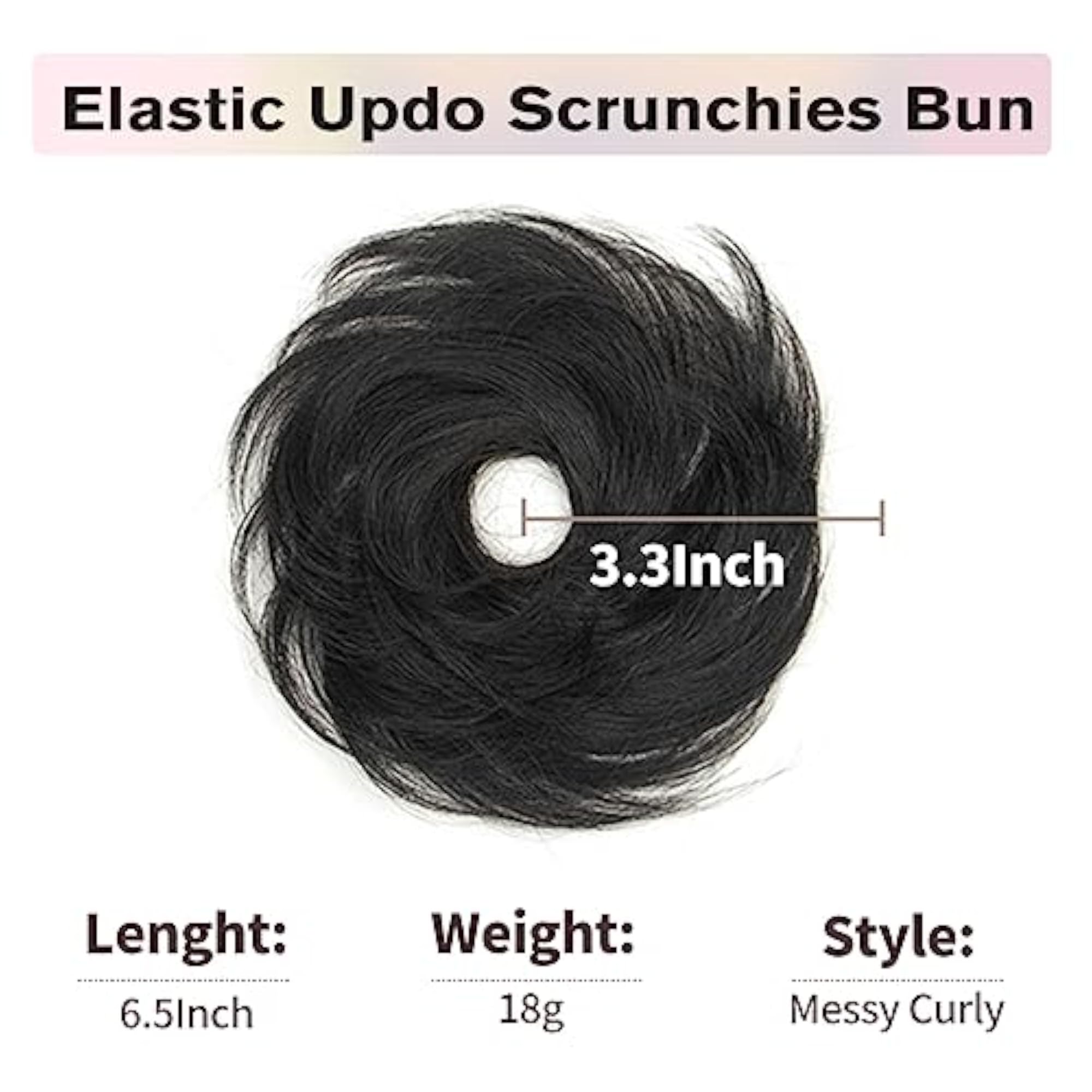 Natural Curly Black Hair Messy Bun Extension for Women